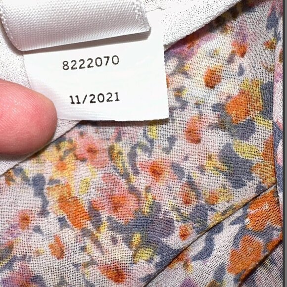 1 State Floral Blue Pink Women's Keyhole Blouse Flowy Flutter Sleeves 3x - Picture 5 of 8